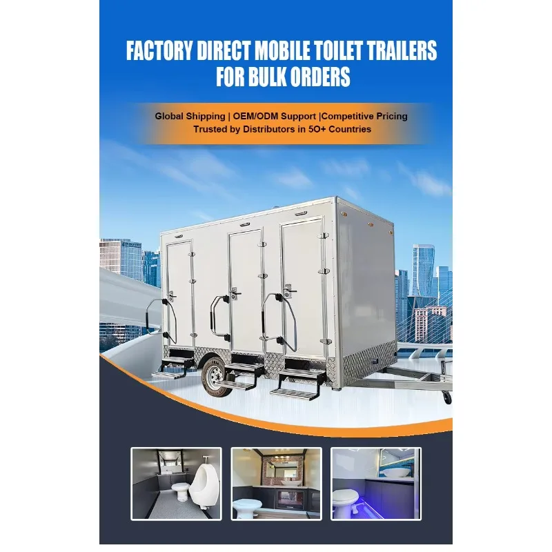 Customized Portable Toilet Modern Steel Structure Outdoor Portable Luxury Toilet With Multifunctional Cart And Options