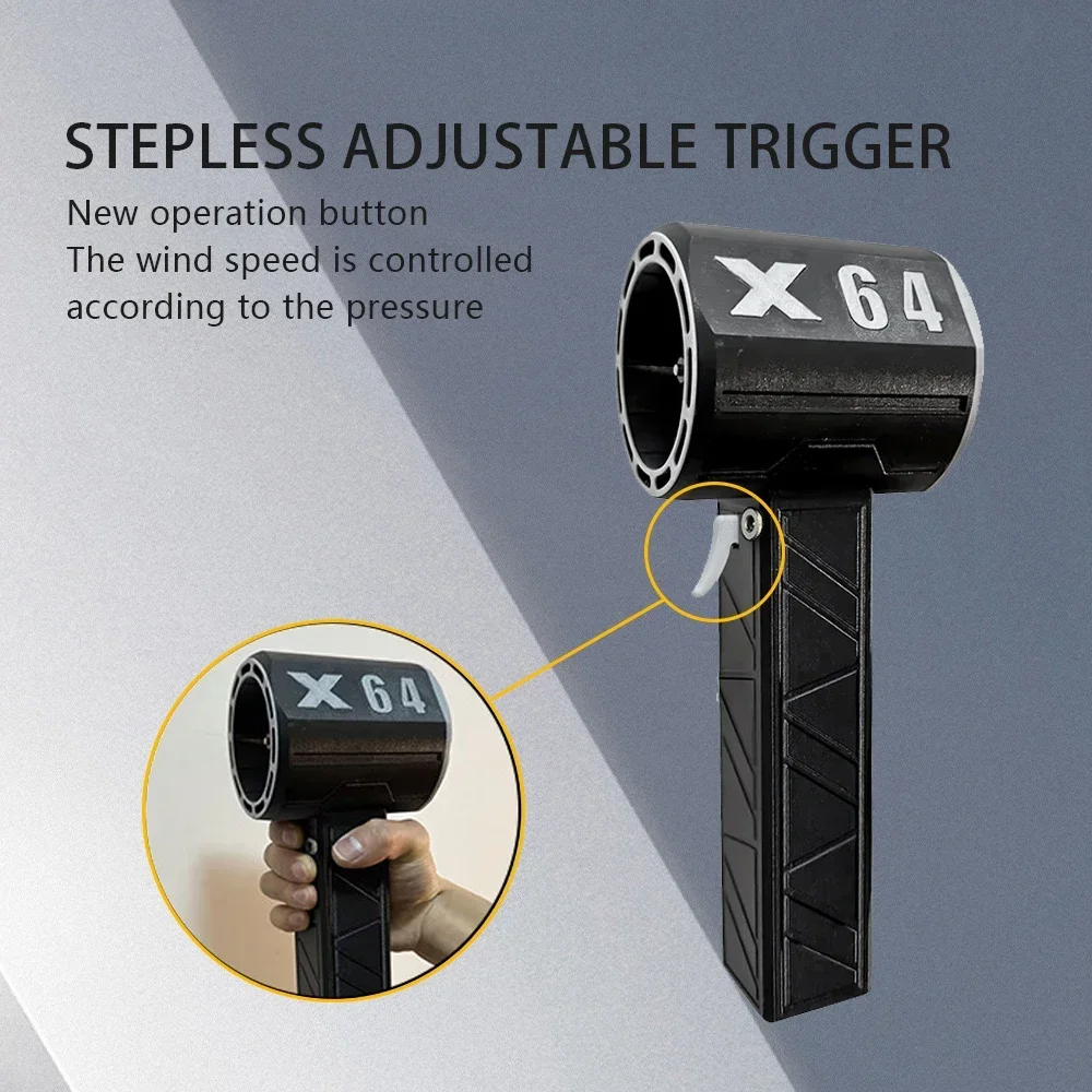 

Мощный электрический пылесборник с бесщеточным двигателем 64 мм, турбореактивный вентилятор X64 Автомобильный воздуходувка, беспроводной пневматический пистолет для сильного воздушного потока