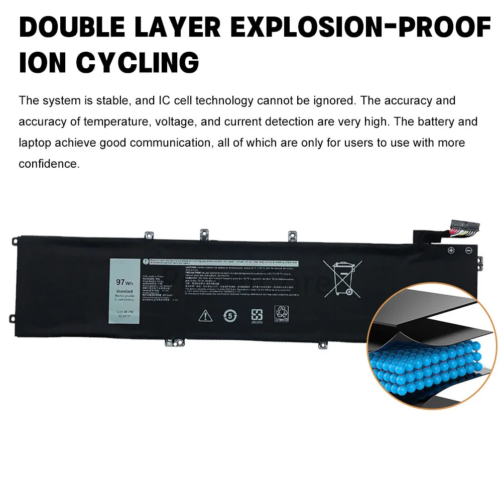 New 4K1VM 11.4V 97Wh 8070mAh 0W62W6 XYCW0 Laptop Battery For Dell G7 17 7700 P46E001 P46E 0NCC3D