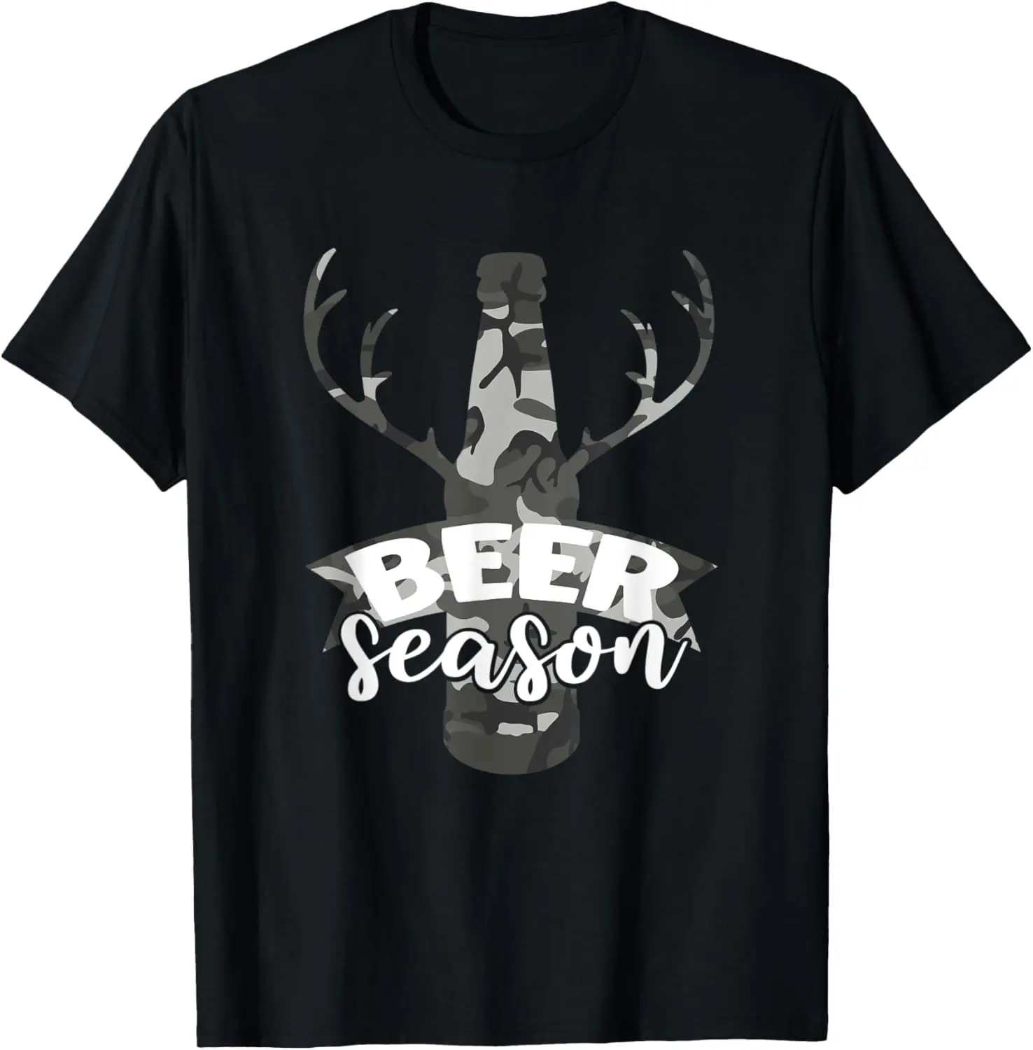 Beer Season Funny Deer Hunting Camo T-Shirt