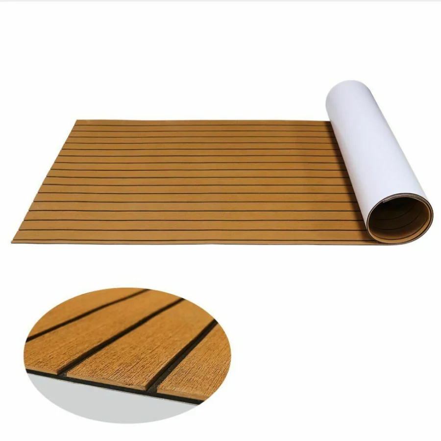 

106''X35''X6mm Eva Foam Teak Sheet Self-adhesive For Luxury Yachts Rvs Boats Cars All Kinds Of Boats