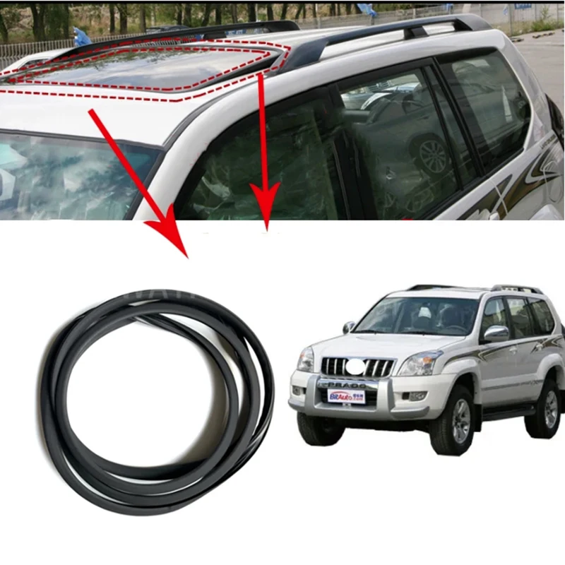 1PC Rubber Black Car Roof Sunroof Seal Strip Waterproof Strip For Toyota Land Cruiser Prado 120 LC120 150 LC150 2003 2004-2019