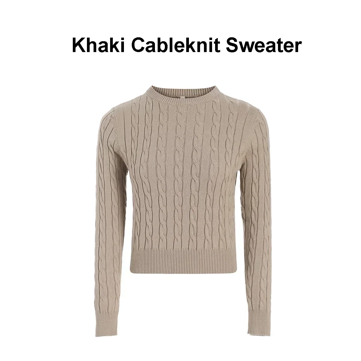 Khaki Cable Sweater