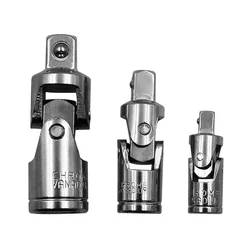 3PCS Universal Joint Set 1/4'' 3/8'' 1/2'' 360Β° Rotary Heads Chrome Vanadium Steel Swivel Socket Wrench Adapter Kit Accessories