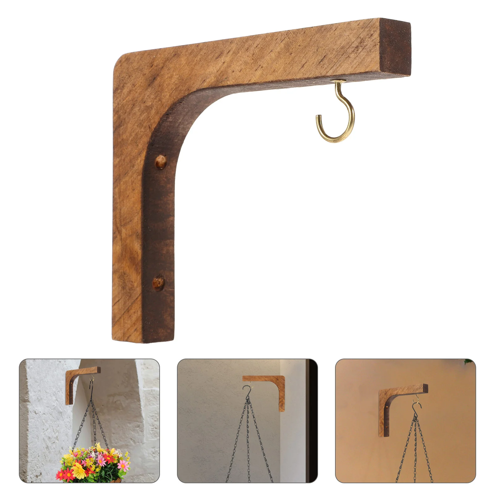 

Plant Hook Hanging Bracket Hanger Decorate Bohemia Wall Mount Planter Wood Hangers Indoor