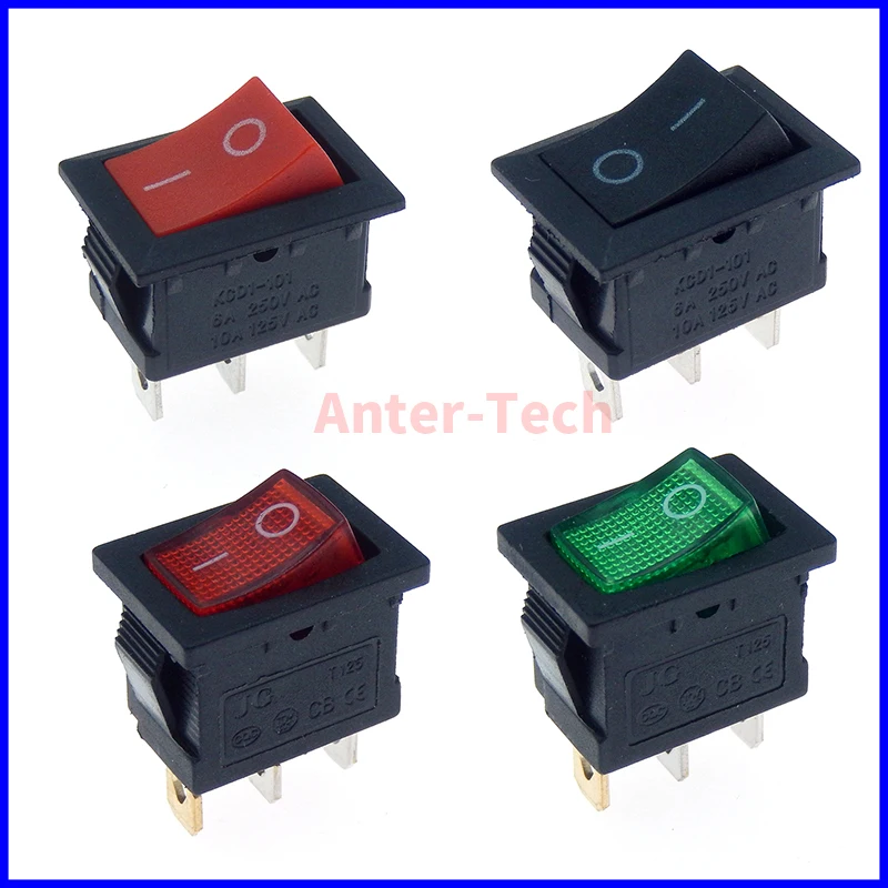 5Pcs KCD1 3-pin 21*15mm boat car rocker switch 6A/250V AC 10A/125V AC with traffic light switch