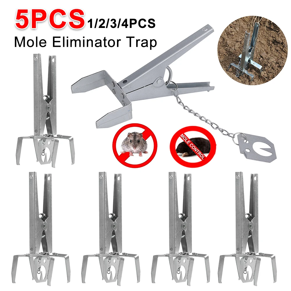 1-5PCS Professional Mole Trap Galvanized Steel Pest Mole Trap Outdoor Gopher Clip Garden Supplies Pest Control Tool Products