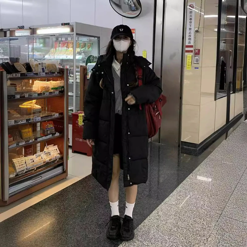 

Women Parkas Hooded Zipper Thick Casual Jacket Full Sleeve Solid Long Coats Pockets Elegant Outerwear Warm Autumn Winter