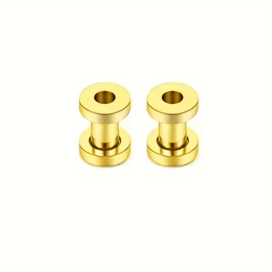 2 stuks 1,2-20 mm roestvrijstalen katrol oor expander voor mannen, dubbel uitlopende tunnel oorbellen, body piercing sieraden unisex