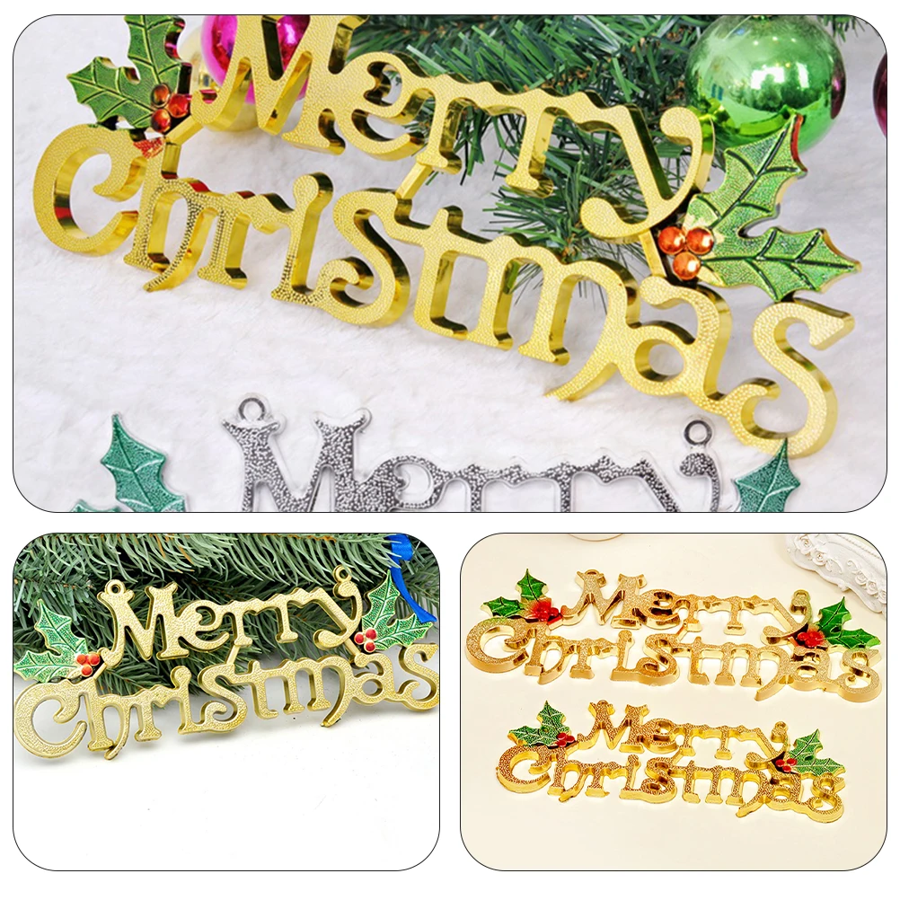 

Christmas Tree Decorations Hanging Ornaments Pendant Gold Holiday for Plastic Outdoor