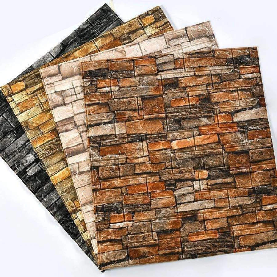 Self-adhesive Wall Stickers Coffee Houses Retro Brick Wall Decorations Waterproof Restaurant