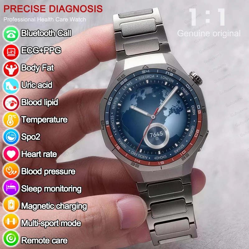 

Новые оригинальные смарт-часы 2026 года с ЭКГ, измерением давления, уровня мочевой кислоты, липидов, жира в организме, NFC, Bluetooth-звонками и функцией диагностики здоровья для мужчин