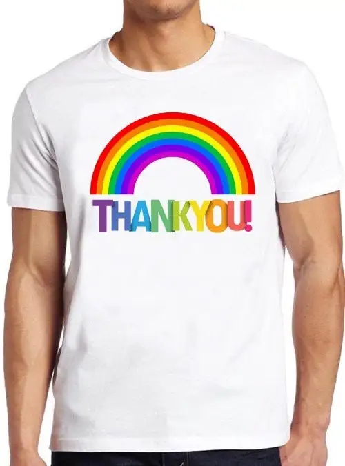 Thank You T Shirt Rainbow Love Key Workers Stay Home Cool 338