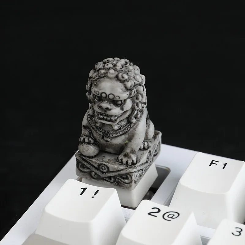 Simulation stone lion sculpture keycap creative personalized mechanical keycap peripheral manual keyboard cap