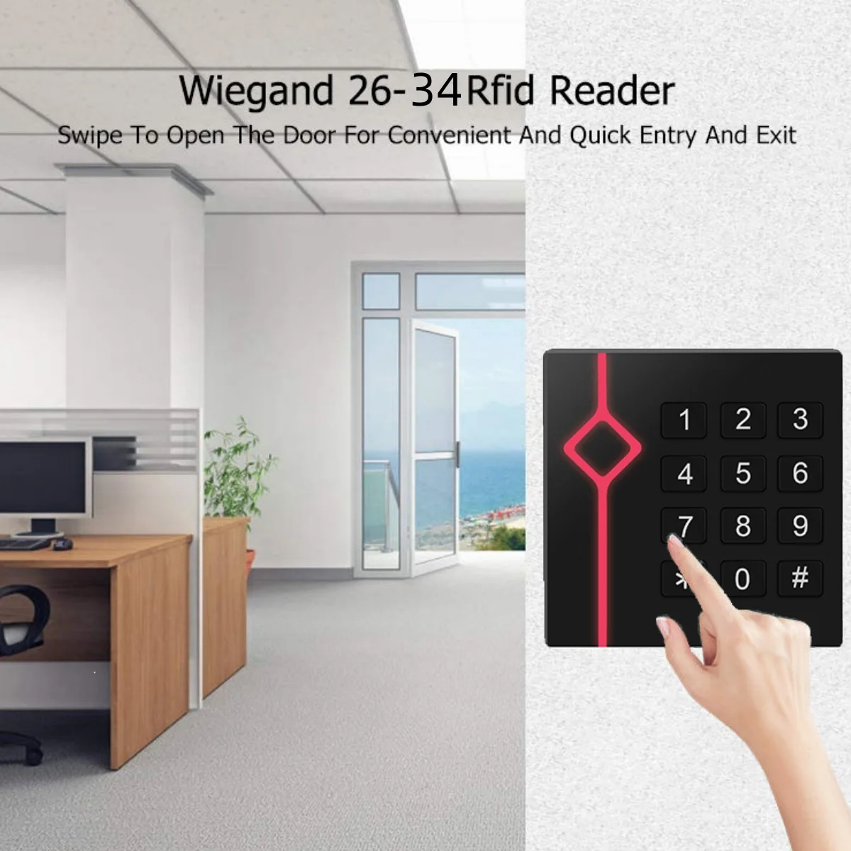 Wiegand 34/26 Mi-fare NFC KEYPAD Card Reader for Access Control 13.56Mhz 125KHZ Cards S50 Desfire Ntag213/216 Ultralight