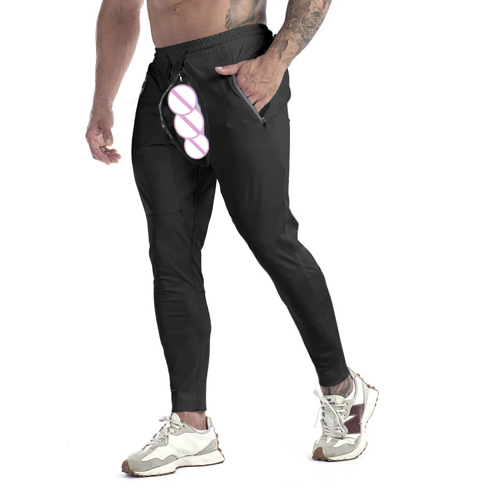 Outdoor Open Crotch Sex Pants, Exotic Hotpants Men Fitness Joggers Trousers Track Basketball Sweatpants Couple Casual Streetwear