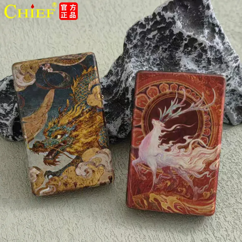 CHIEF Starry Sky Cat Enamel Painted Kerosiene Lighter Men's Personalized Gift Fire Machine Wholesale