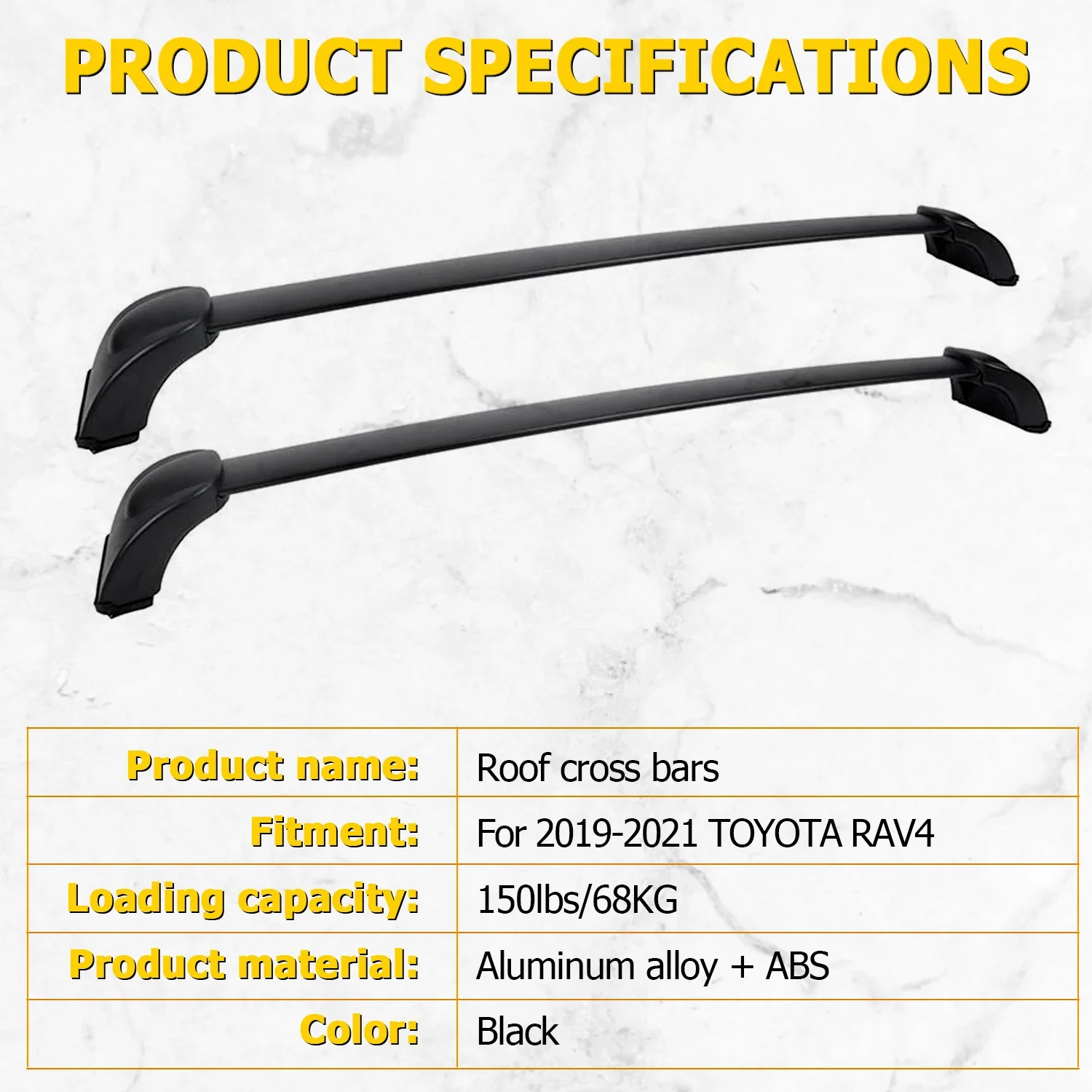 For TOYOTA RAV4 2019-2022  Roof Rack Cross Bars Luggage Carrier Kayaks Bike Canoes Roof Rack Cross Bars Holder PT278-42192