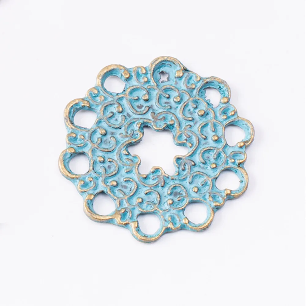 سحر زهرة من سبائك الزنك العتيقة ، قلادة معدنية ، إكسسوارات صناعة مجوهرات ذاتية الصنع ، 10