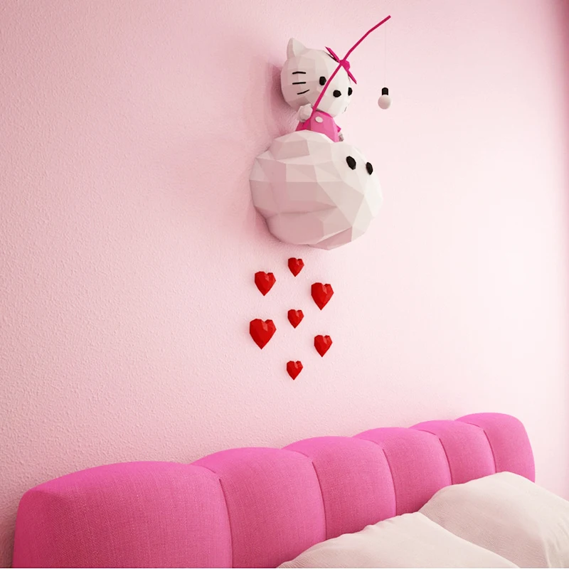 90cm Hello Kitty Paper Model Anime Figure Children Room Wall Decor Home Decoration Papercraft 3D DIY Handmade Toy MINISO Disney