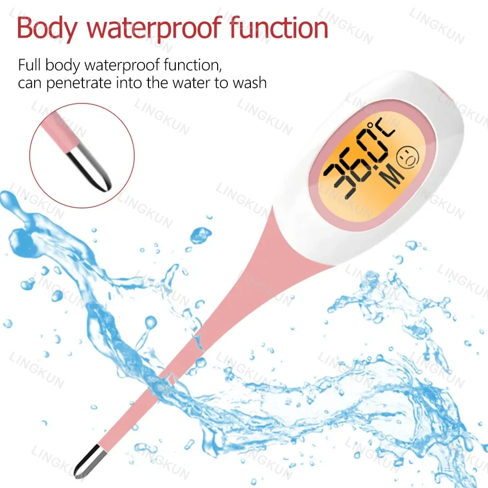 Silicone Fast 8S Thermometer for Fever Digital Infrared Basal Body Thermometer Oral Armpit Rectal Temperature LED Display