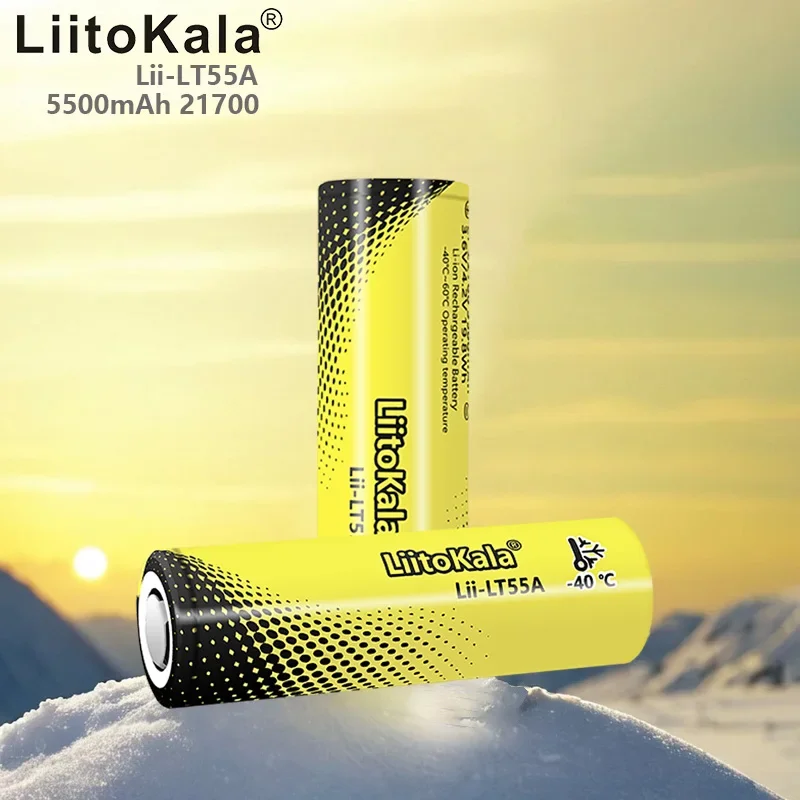 40PCS LiitoKala Lii-LT55A 21700 5500mAh 3.7V 1C High Discharge Power Rechargeable 21700 Battery Internal Resistance 10mohm