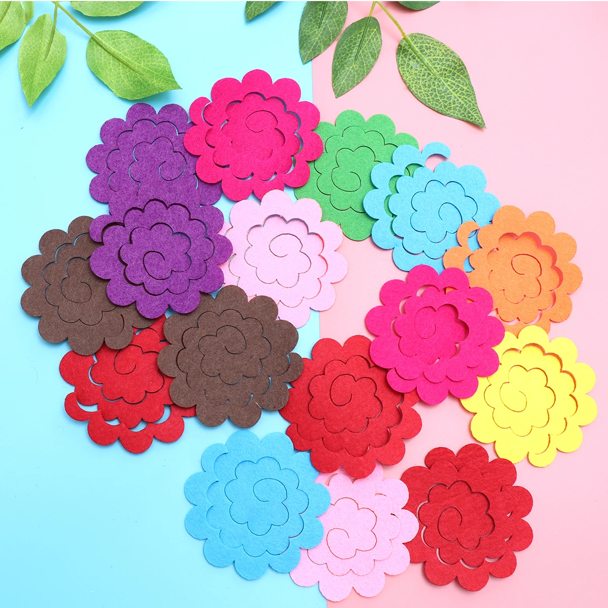 

50 Pcs Felt Flower Appliques Artificial Flowers DIY Crafts Supplies Simulation Floral Decorative Patches for Hair Clips Hats
