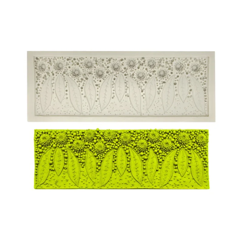 

3D Flower & Leaf Silicone Mold - Pearl Cake Decor Mold for Fondant/Chocolate, Baking Tools for Sugar Crafts