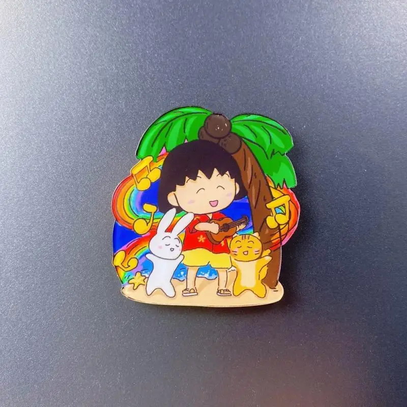 Chibi Maruko-Chan Pvc Acrylic Magnetic Refrigerator Sticker Message Board Decoration Children Magnetic Toys Dormitory Decoration