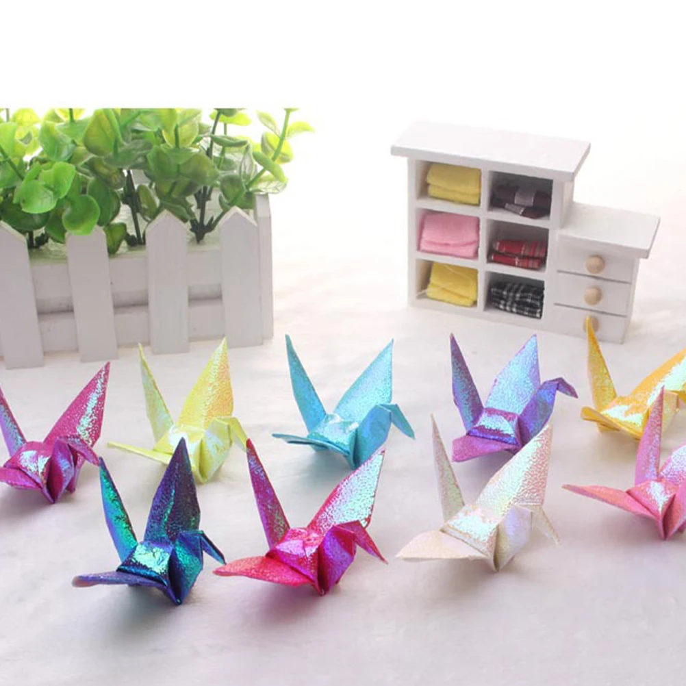

100 Pcs Paper Crane Decorations Japanese Style DIY Craft Supplies Wedding Home Environmental Safe