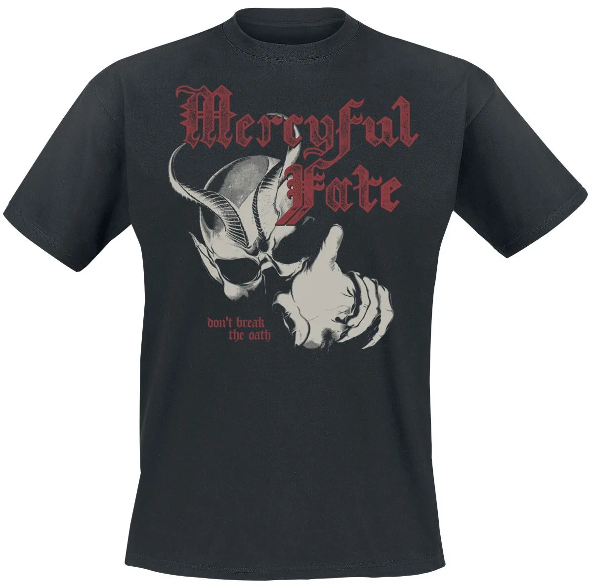 Unisex-Baumwoll-T-Shirt „Mercyful Fate Don't Break The Oath Demon & Fire“ Grafik-T-Shirt Heavy Metal Streetwear – Detail 7