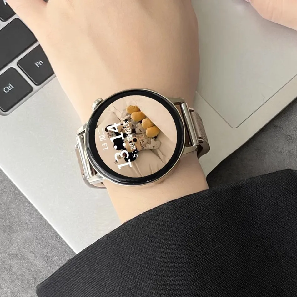 Watchband For Samsung Galaxy Watch 6 5 4 Classic 40/42/44/46mm Active 2 Gear S3 20/22MM Strap Fashion Lychee Leather Bracelet