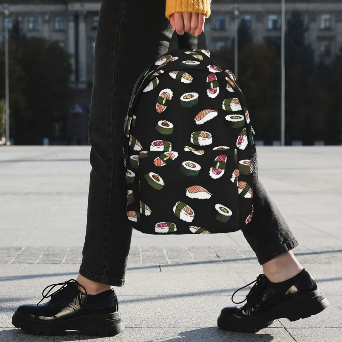 Mochilas SUSHI (en negro), mochila para adolescentes, mochilas escolares de moda para estudiantes, mochila de viaje, bolso de hombro de gran capacidad