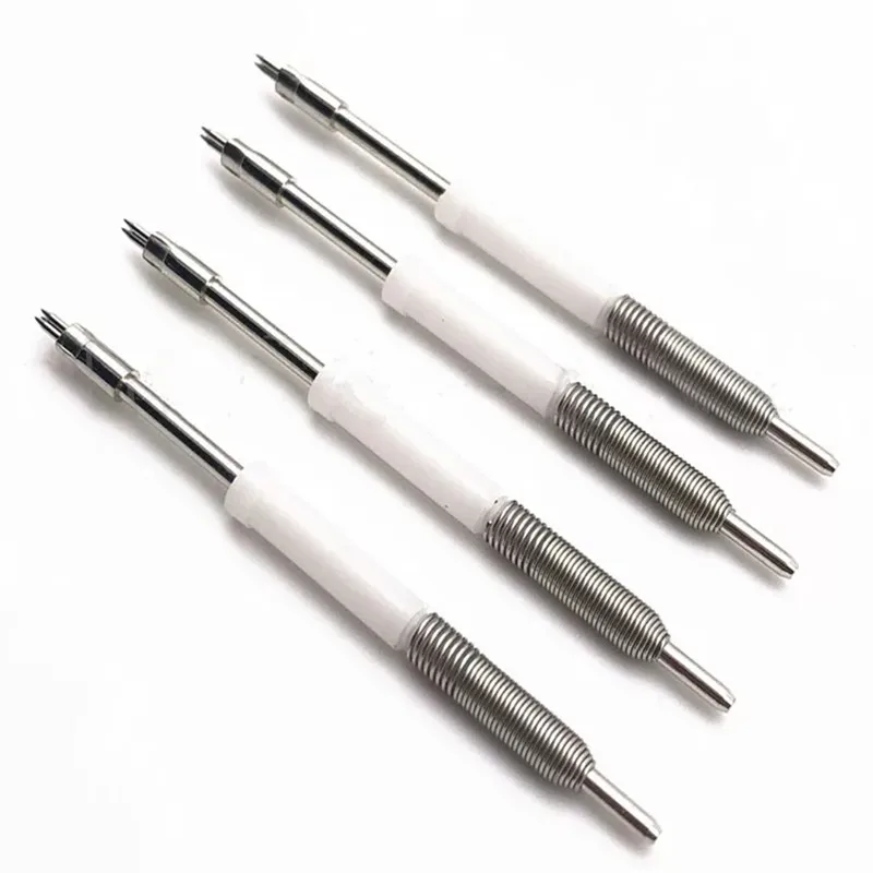 5 peças PH-18M3 23l sonda de aço de alto carbono agulha de teste de mola de três pontas 3.5mm agulha de plástico branco isolada
