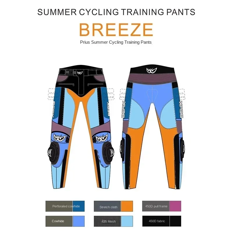 Berik Motorfietsen Broek Anti-Druppel Slijtvaste Mannen Dames Gear Koeienhuid Materiaal Ademende Mesh Kincana Trainingsbroek