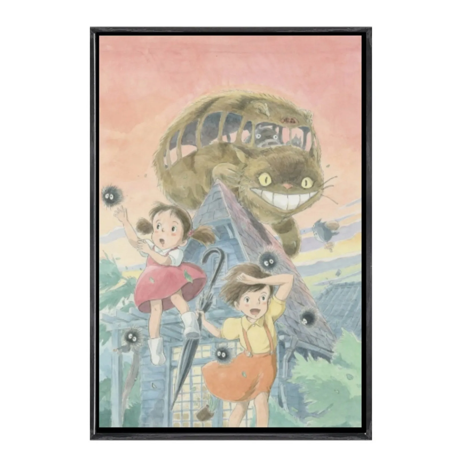 

Japanese Manga Multi-Size Canvas Poster Double Framed Wall Art，My Neighbor Totoro Home Decor for Living Room Bedroom