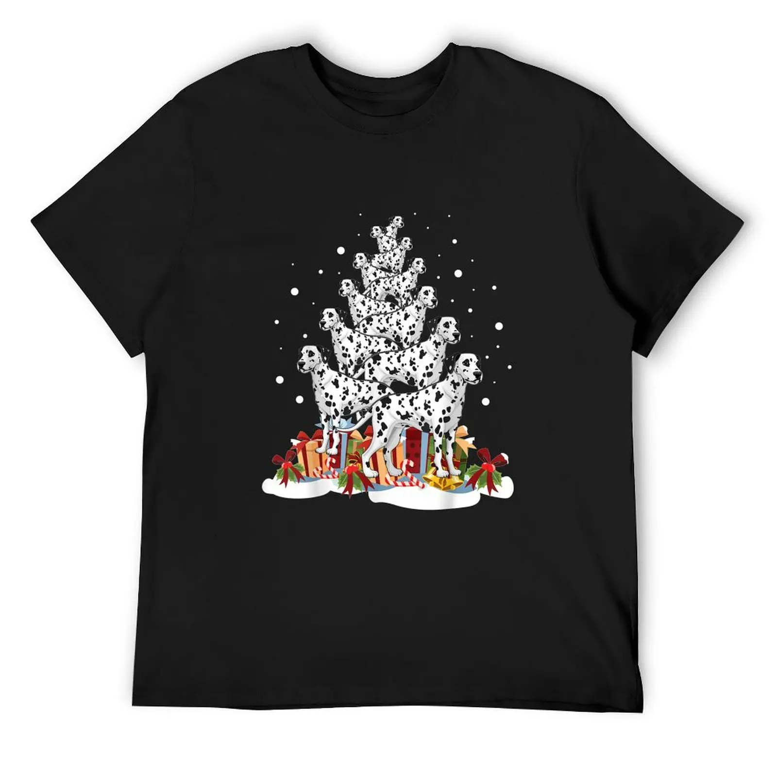 

Dalmatian Christmas Tree Merry Xmas T-Shirt custom t-shirts customizeds Blouse mens graphic t-shirts pack