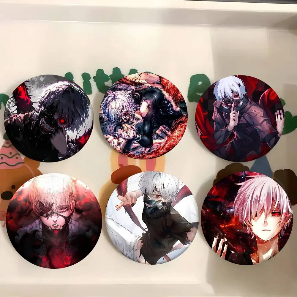 Tokyo Ghoul Anime Kaneki Ken Badges Round Badge Tinplate Coin Brooch Clothing Backpack Accessories Lapel Pin