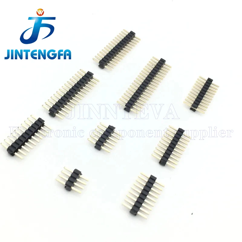 50PCS 1*2-50P 1.27MM gild Single Row Male PCB Board Header Connector Strip Pinheader 2p 3p 4p 5p 6p 7p 8p 10p 12p 15p 20p 50Pin