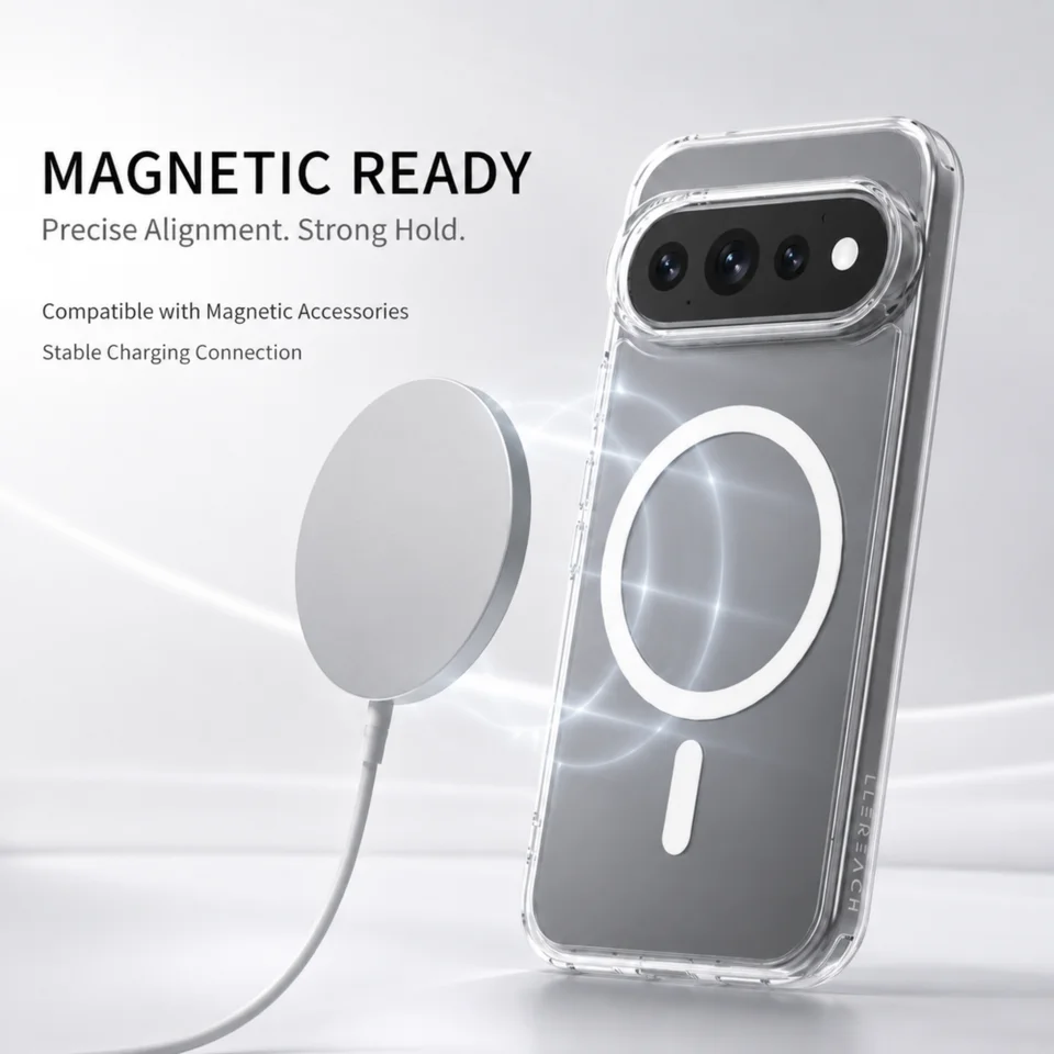 Funda Lereach para Google Pixel 11 Pro XL 11Pro, magnética, cristalina, ultra delgada, a prueba de golpes y anti-rayaduras 3