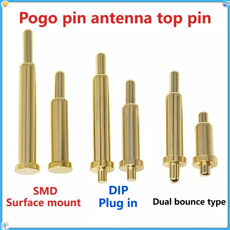 20-50-100PCS DIP SMD Double Spring Type PCB Pogo Pin Connector Pogopin Battery Spring Loaded Contact Needle H 2-12 MM Test Probe