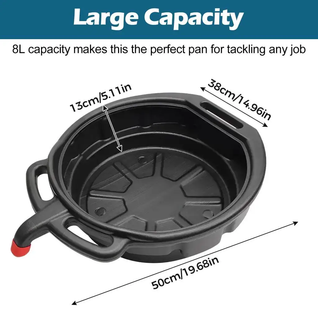 Oil Fuel Coolant Can Leak 10L Waste Engine Oil Collector Garage Tool Fluted Collect Pan for Workshop Car Vehicle Truck