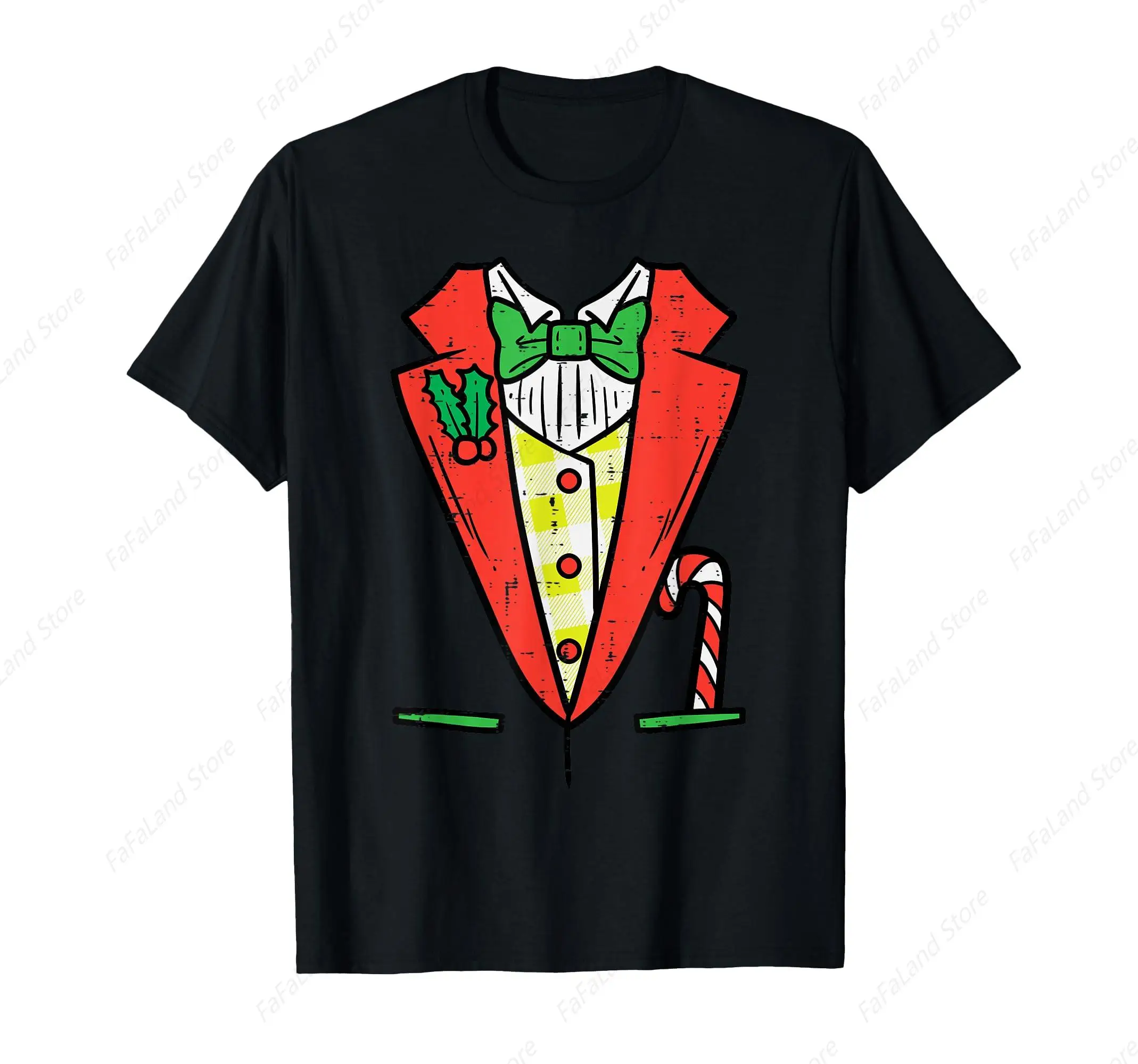 Christmas Tuxedo Costume Funny Xmas Tux Bowtie Men Boys Kids T-Shirt