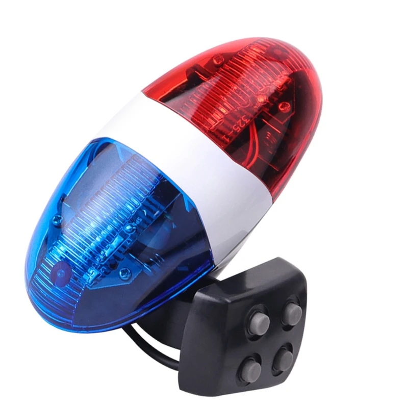 Bicycles Polices Sound Light 6 LED 4 Tone Bicycles Horn Bike Scooter Cycling Lamp Bike LED Light Electronic Horn Siren