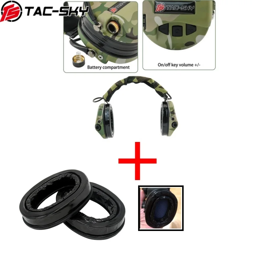 TAC-SKY Silicone Noise-Reducing Tactical Earphones, Suitable for SORDN IPSC Hunting Airgun Shooting MC