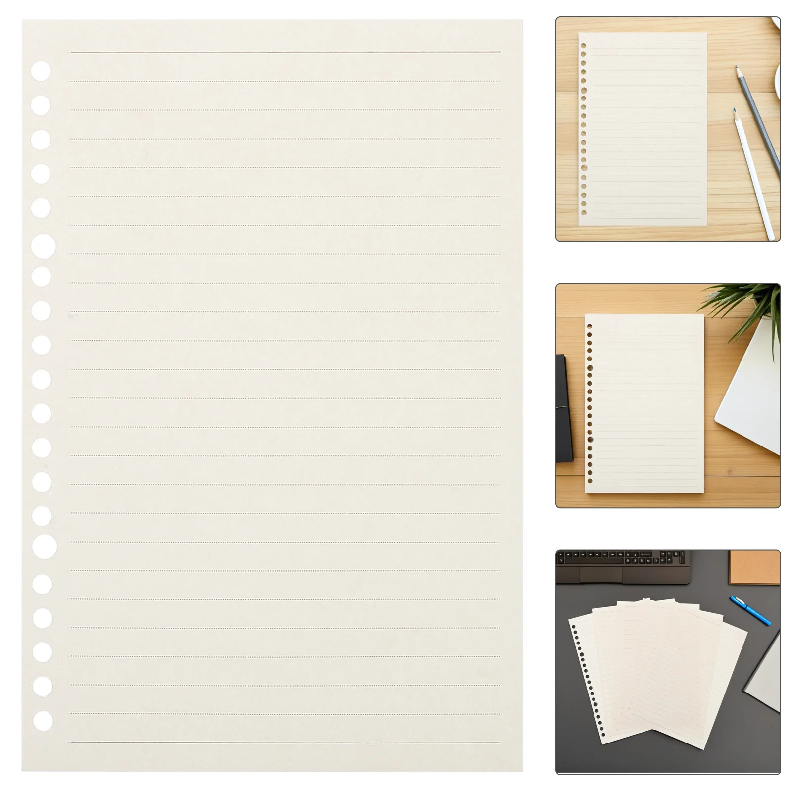 

60pcs A5 Refill Paper Thickened Grid Loose Leaf Binder Sheets Smooth Writing Prevent Ink Bleed Universal Compatibility Journal