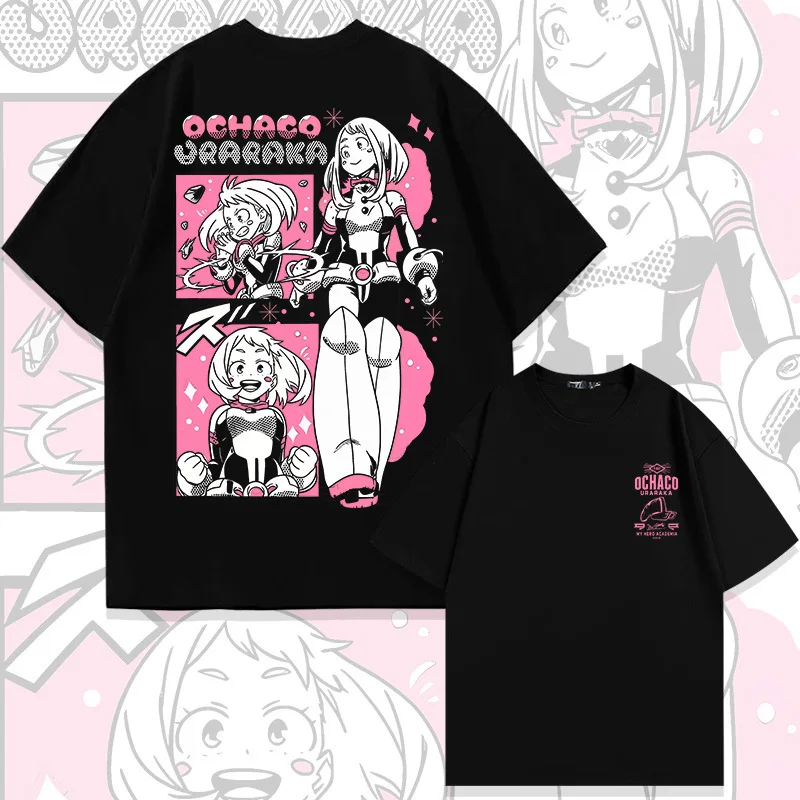 

Fashionable anime, My Hero Academia, Liri pure cotton short-sleeved men's T-shirt, summer trendy brand loose T-shirt men's top c