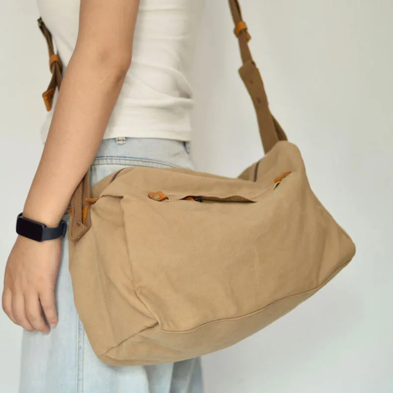 

AETOO Retro canvas crossbody bag for women, new canvas bag, casual pillow bag, versatile shoulder bag