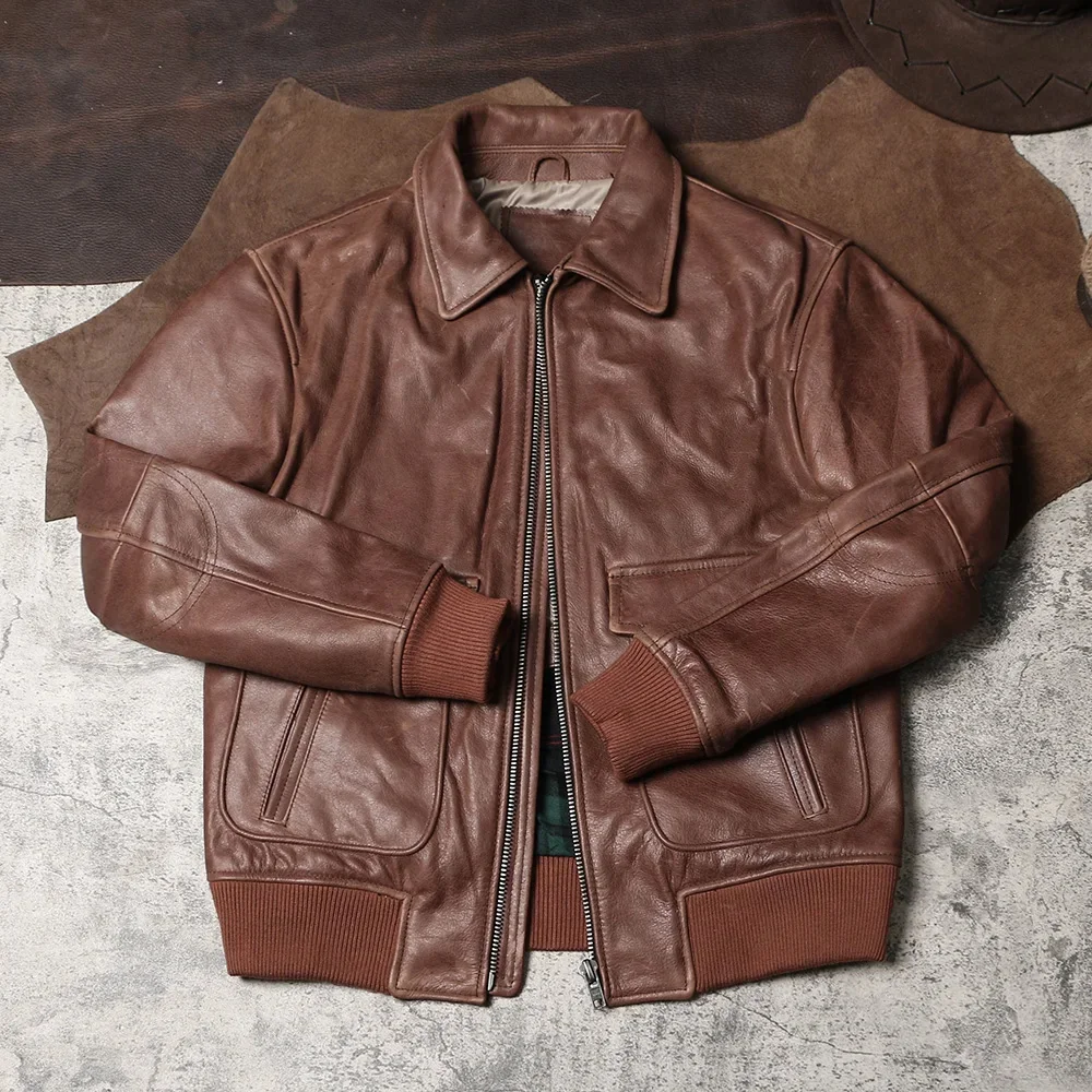 DSC626 Cidu Super Top Quality Heavy Genuine US Cow Leather Slim Classic Cowhide Stylish A2 Rider Jacket