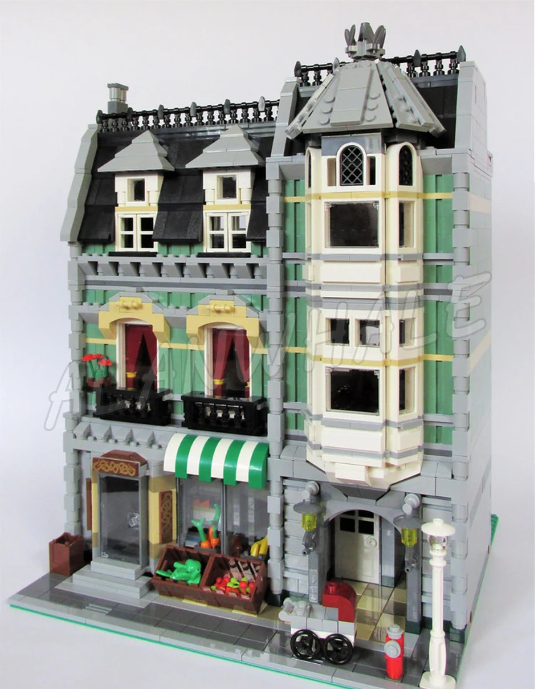 2462pcs Expert Modular Street View Green Grocer Classic Apartments 15008 Building Kit toys Compatible With Bricks